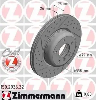 Гальмівний диск ZIMMERMANN 150293532 Купити в Україні