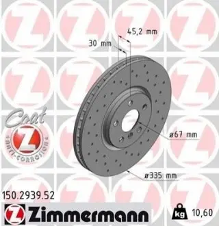 Гальмівний диск SPORT BRAKE DISC Z ZIMMERMANN 150293952