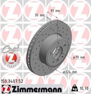 Тормозной диск ZIMMERMANN 150340752 (фото 1)
