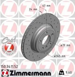 Гальмівний диск ZIMMERMANN 150341152 Купити в Україні