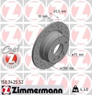 Гальмівний диск ZIMMERMANN 150342552