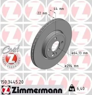 Тормозной диск ZIMMERMANN 150344520