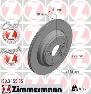 Тормозной диск ZIMMERMANN 150345575
