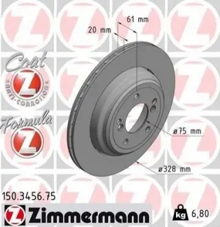 Тормозной диск ZIMMERMANN 150345675