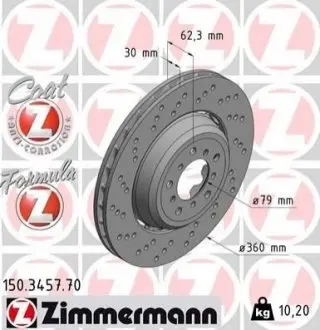 Тормозной диск ZIMMERMANN 150345770