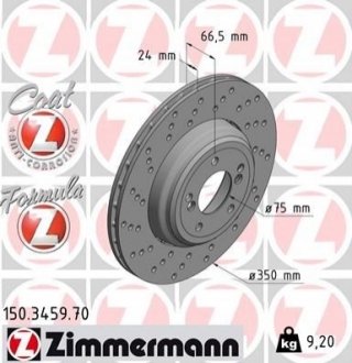Тормозной диск ZIMMERMANN 150345970