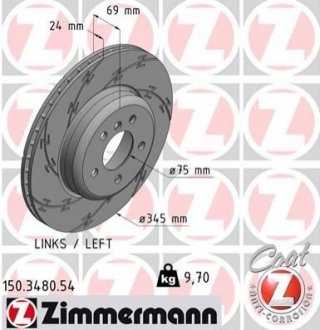 Диск тормозной ZIMMERMANN 150.3480.54 (фото 1)