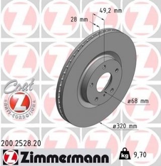Тормозные диски передние ZIMMERMANN 200252820 (фото 1)