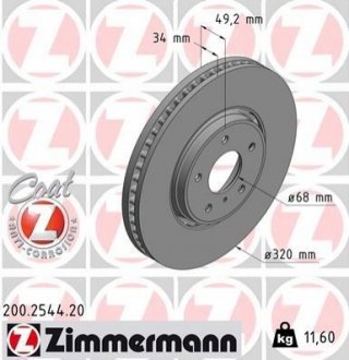 Тормозные диски передние ZIMMERMANN 200254420