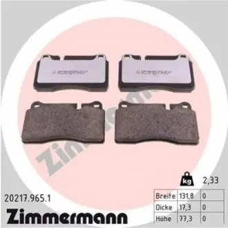 Колодки гальмівні (передні) Land Rover Range Rover III 05-12 ZIMMERMANN 202179651 Купити в Україні