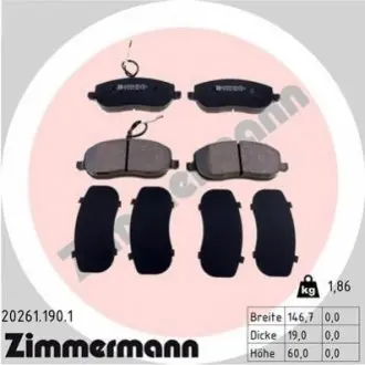 Тормозные колодки, дисковый тормоз.) ZIMMERMANN 202611901