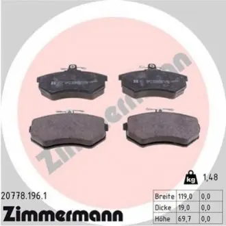 Тормозные колодки, дисковый тормоз.) ZIMMERMANN 207781961