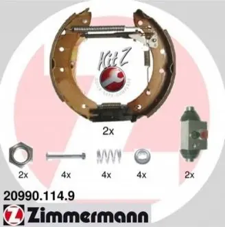Колодки гальмівні (задні) Peugeot 106/206/306/Renault Clio/Laguna 93- (барабанні) (203.2x38) ZIMMERMANN 209901149