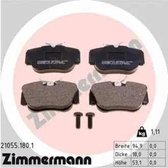 Колодки гальмівні (передні) MB 190 (W201) 82-93 ZIMMERMANN 210551801