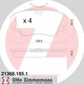 Тормозные колодки, дисковый тормоз.) ZIMMERMANN 213681851