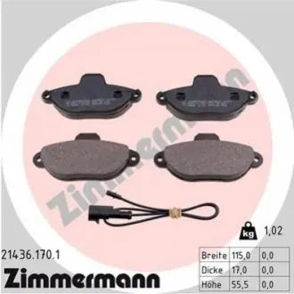 Тормозные колодки, дисковый тормоз.) ZIMMERMANN 214361701