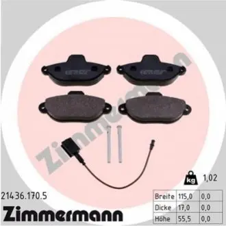 Гальмівні колодки ZIMMERMANN 214361705