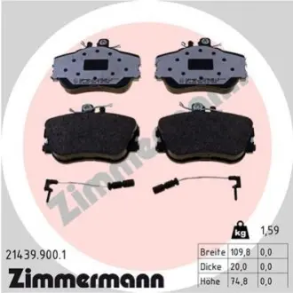 Тормозные колодки (передние) MB C-class (W202) 93-00 ZIMMERMANN 214399001