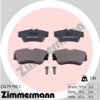 Тормозные колодки, дисковый тормоз.) ZIMMERMANN 214791901