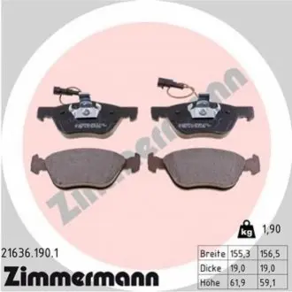 Тормозные колодки, дисковый тормоз.) ZIMMERMANN 216361901