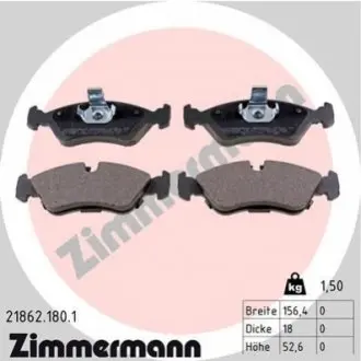 Гальмівні колодки, дискове гальмо (набір) ZIMMERMANN 218621801 Купити в Україні