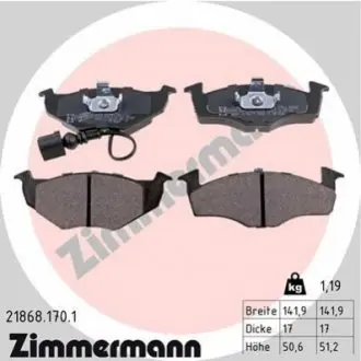 Тормозные колодки, дисковый тормоз.) ZIMMERMANN 218681701