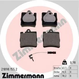 Колодки гальмівні (задні) MB C-class (W203) 00-07/E-class (W210) 96-02 ZIMMERMANN 218981552 Купити в Україні