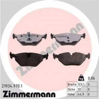 Колодки гальмівні (задні) BMW 3 (E36/E46) 90-07 (Ate) ZIMMERMANN 219349701