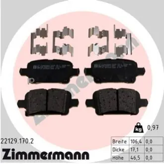 Колодки гальмівні (задні) Opel Insignia B 17 ZIMMERMANN 221291702 Купити в Україні