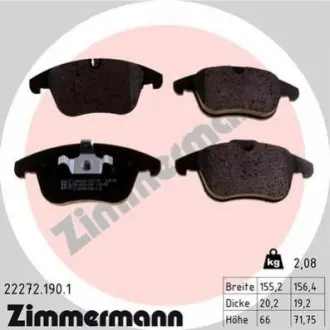 Колодки гальмівні (передні) Jaguar XE 15 ZIMMERMANN 222721901 Купити в Україні
