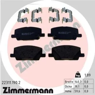 Колодки гальмівні (передні) Opel Insignia B 17-/ Mokka 12 ZIMMERMANN 223111902