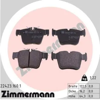 Колодки гальмівні (задні) MB C-class (W205)/GLC (X253) 15-19 (Ate-Teves) ZIMMERMANN 224231601 Купити в Україні