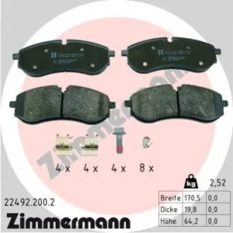 Колодки гальмівні (задні) VW Crafter 16 ZIMMERMANN 224922002 Купити в Україні