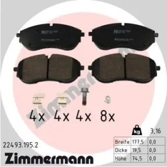 Гальмiвнi колодки дисковi ZIMMERMANN 224931952 Купити в Україні