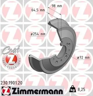 Тормозной барабан ZIMMERMANN 230190120