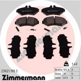 Колодки гальмівні (задні) MB Sprinter 208-316 96- (Bosch) ZIMMERMANN 230211902
