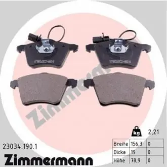 Тормозные колодки, дисковый тормоз.) ZIMMERMANN 230341901