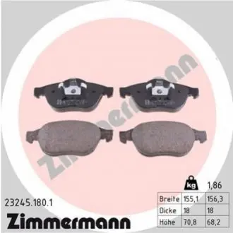 Тормозные колодки, дисковый тормоз.) ZIMMERMANN 232451801