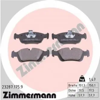 Колодки гальмівні (передні) BMW 3 (E36/E46) 90-05 ZIMMERMANN 232871759