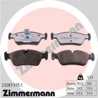 Колодки гальмівні (передні) BMW 3 (E36/E46) 90 ZIMMERMANN 232879751