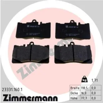 Гальмівні колодки ZIMMERMANN 233311601