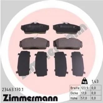 Тормозные колодки, дисковый тормоз.) ZIMMERMANN 234631701