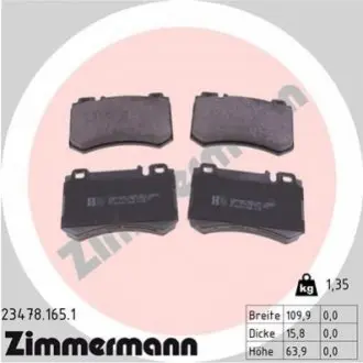 Гальмівні колодки ZIMMERMANN 234781651