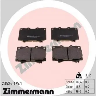 Колодки гальмівні (передні) Toyota Land Cruiser 90-07- (Sumitomo) ZIMMERMANN 235241751 Купити в Україні