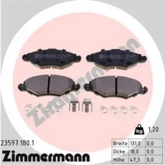 Гальмівні колодки, дискове гальмо (набір) ZIMMERMANN 235971801