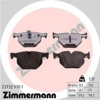 Колодки гальмівні (задні) BMW 5 (E60/E61) 02-10/6 (E63/E64) 04-10 ZIMMERMANN 237329701