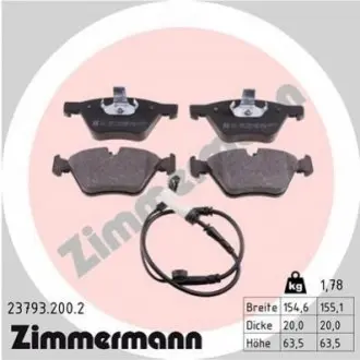 Колодки гальмівні (передні) BMW 5 (E60/E61) 03-10 ZIMMERMANN 237932002