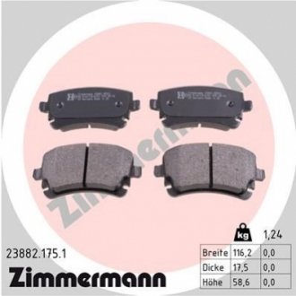 Гальмівні колодки зад (з датчиком) Audi A4, A6 2.0 - (4B3698451, 4B3698451A, 4E0698451) ZIMMERMANN 238821751