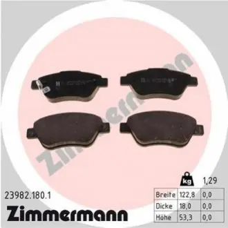 Колодки гальмівні (передні) Opel Corsa D 06-14/Adam 12-19 ZIMMERMANN 239821801 Купити в Україні