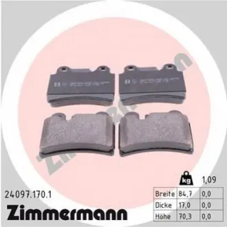 Колодки гальмівні (задні) VW Touareg 02-10 (Brembo) ZIMMERMANN 240971701 Купити в Україні